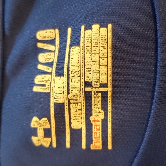 UNDER ARMOUR L BLUE HEAT GEAR BLUE SHORT SLEEVE ACTIVEWEAR - Picture 4 of 5